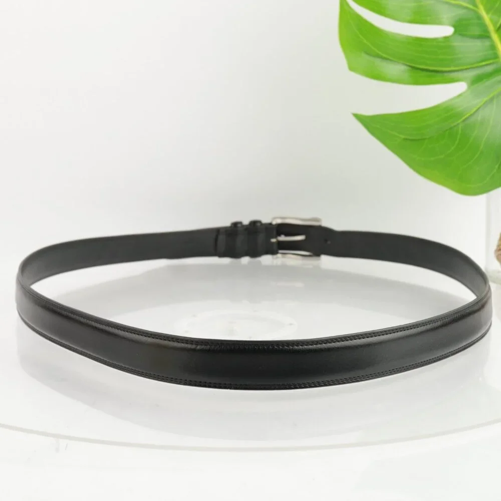 Florsheim Mens Belt Size 48 XXL Extra Extra Large Black Leather Prong‎ Buckle